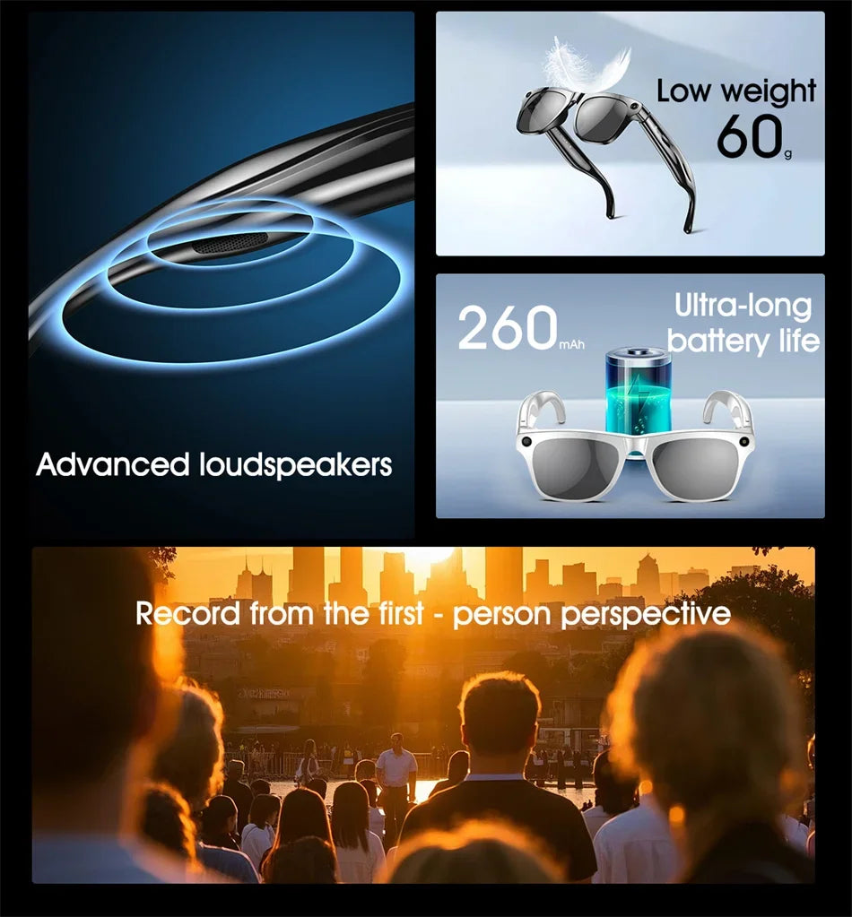 Xiaomi Smart Glasses mit 4K Kamera & AI Sprachsteuerung – Bluetooth, 260 mAh Akku, Anrufe & Musiksteuerung