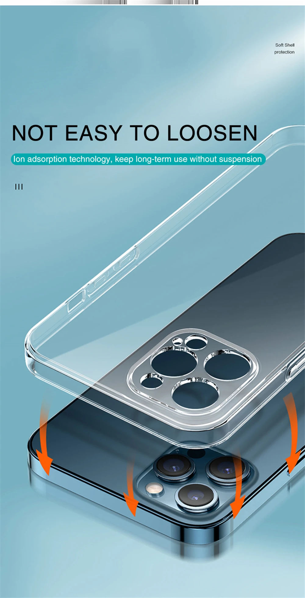 Ultradünne transparente iPhone Hülle – Soft Silikon, stoßfest