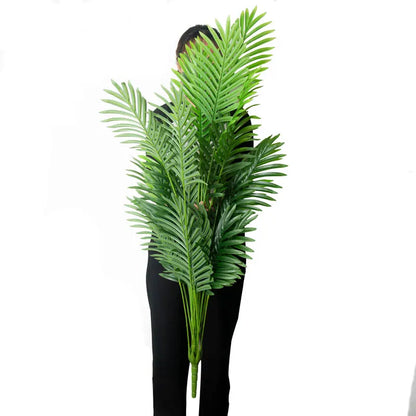 Große künstliche Palme 90–120 cm – Tropenpflanze aus Kunststoff – Monstera Deko für Garten, Balkon & Innenräume