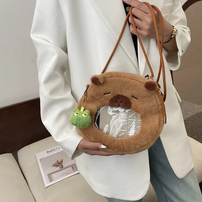 Capybara Plüsch-Rucksack 33 cm – Kawaii Mini-Rucksack & Kuscheltier für Kinder & Teenager