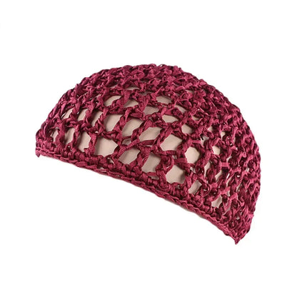 Haarnetz Damen gehäkelt – Elastisches Mesh Turban Cap – Schlafhaube & Haarpflege-Hilfe – atmungsaktiv & bequem – Unisex