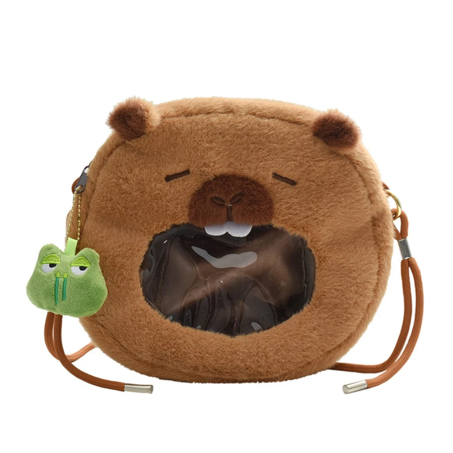 Capybara Plüsch-Rucksack 33 cm – Kawaii Mini-Rucksack & Kuscheltier für Kinder & Teenager