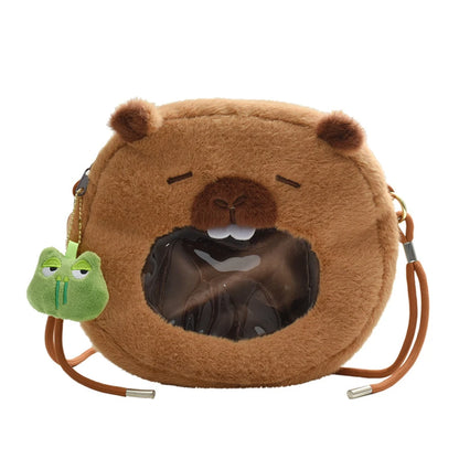 Capybara Plüsch-Rucksack 33 cm – Kawaii Mini-Rucksack & Kuscheltier für Kinder & Teenager