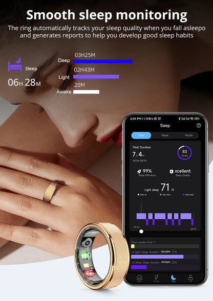 COLMI R10 Smart Ring mit Ladeetui – Gesundheits- & Schlaftracker, 5ATM wasserdicht, für Damen & Herren