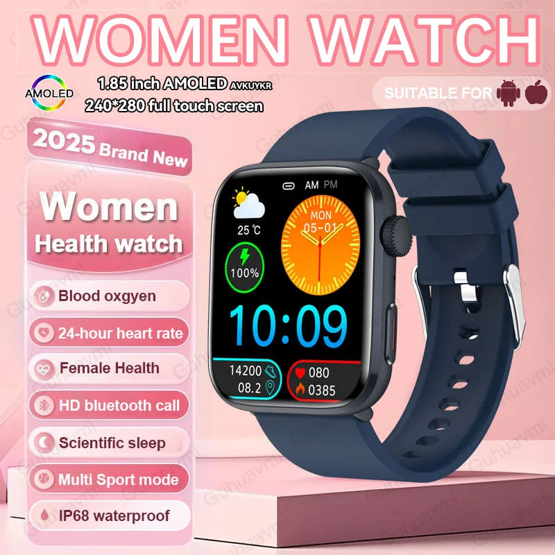 Xiaomi Smartwatch für Damen 2025 – Gesundheitsuhr mit Blutdruck, HRV, Sauerstoff & AI-Diagnose – AMOLED Touch – IP68 wasserdicht – NFC & Bluetooth