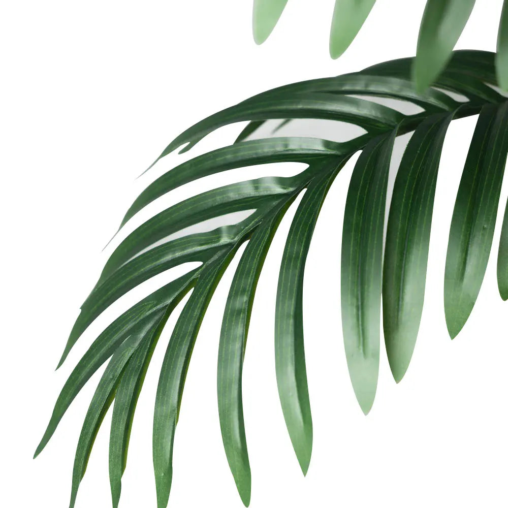 Große künstliche Palme 90–120 cm – Tropenpflanze aus Kunststoff – Monstera Deko für Garten, Balkon & Innenräume