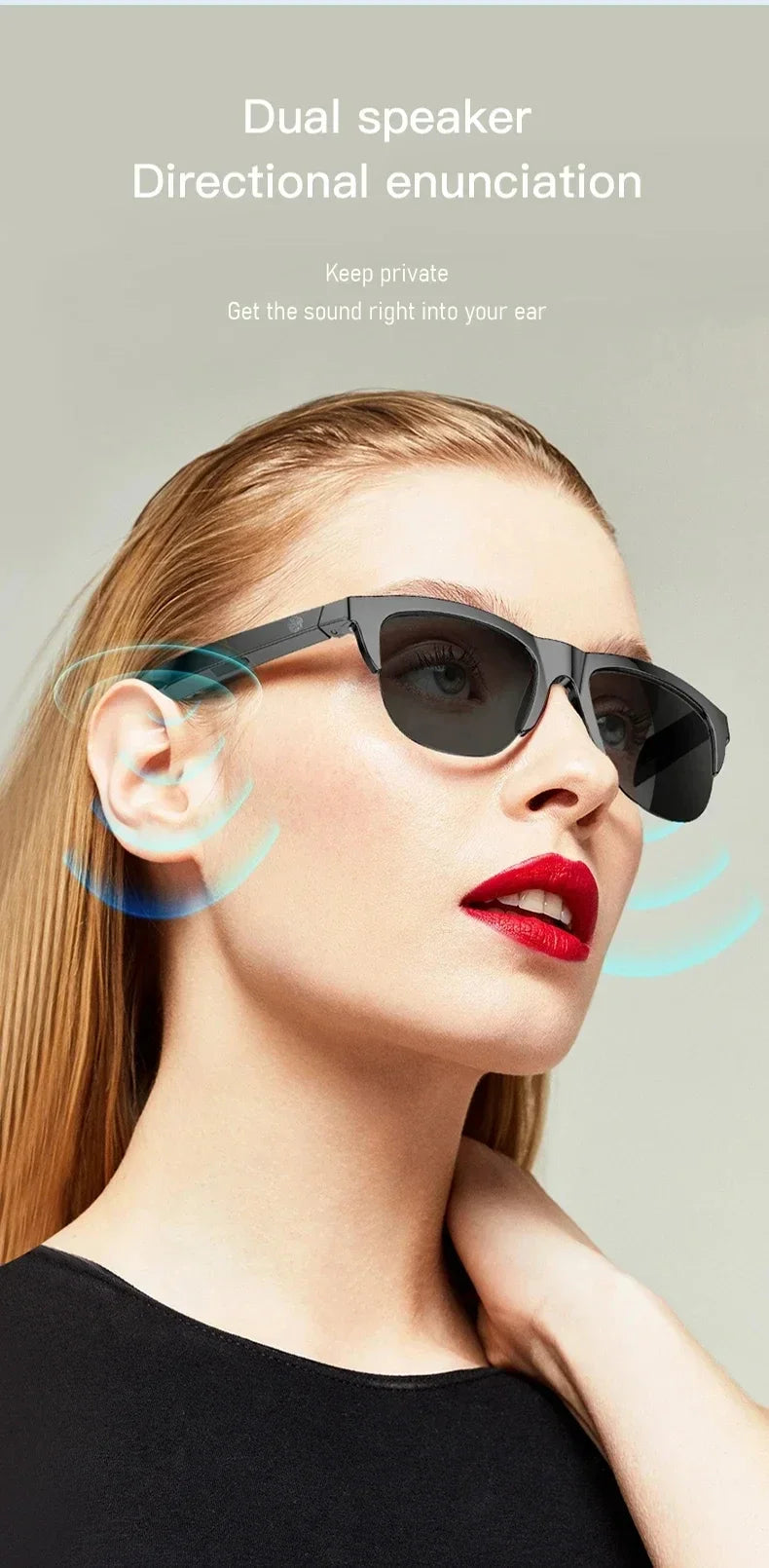 Xiaomi MIJIA Smart Sonnenbrille mit Bluetooth & HIFI-Sound – Wasserdicht, UV-Schutz, Freisprechfunktion