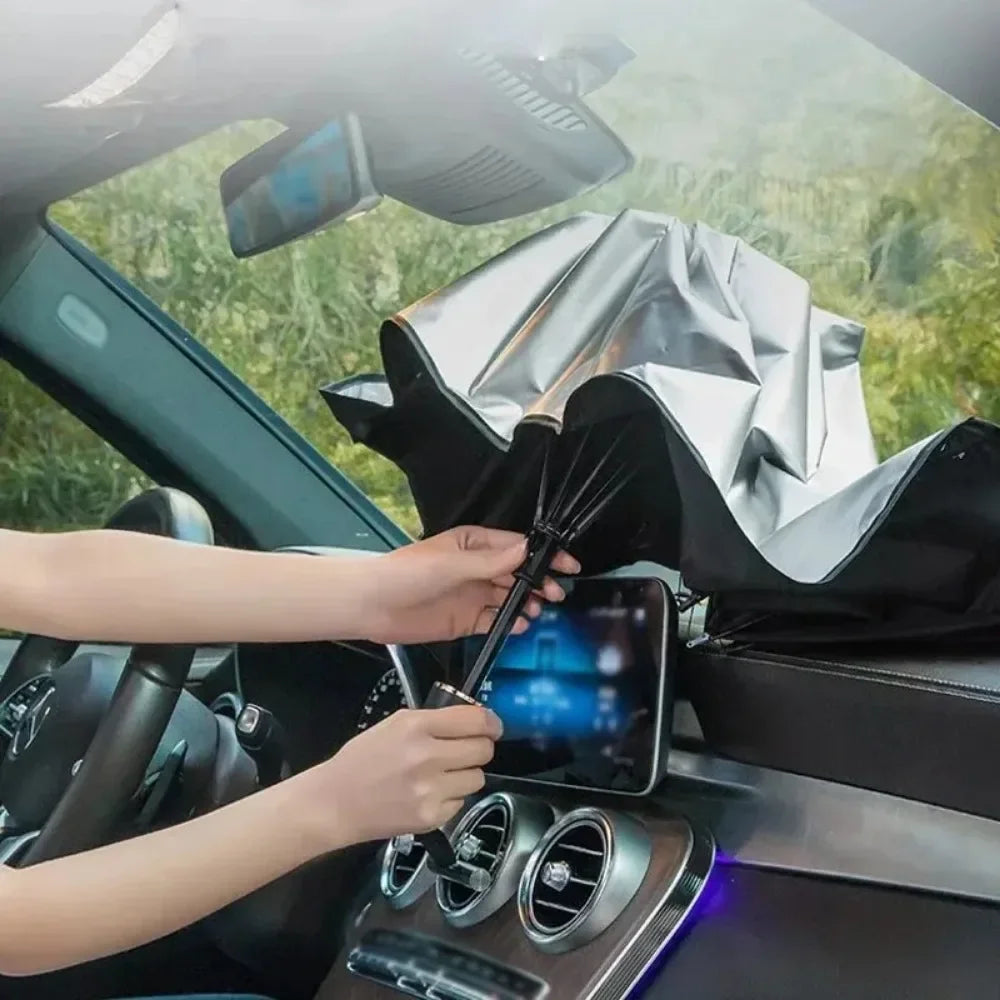 Auto-Sonnenschirm Frontscheibe – Faltbarer Car Sunshade Umbrella für Sommer & UV-Schutz