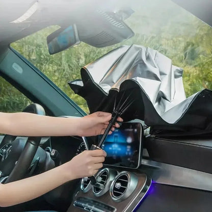 Auto-Sonnenschirm Frontscheibe – Faltbarer Car Sunshade Umbrella für Sommer & UV-Schutz