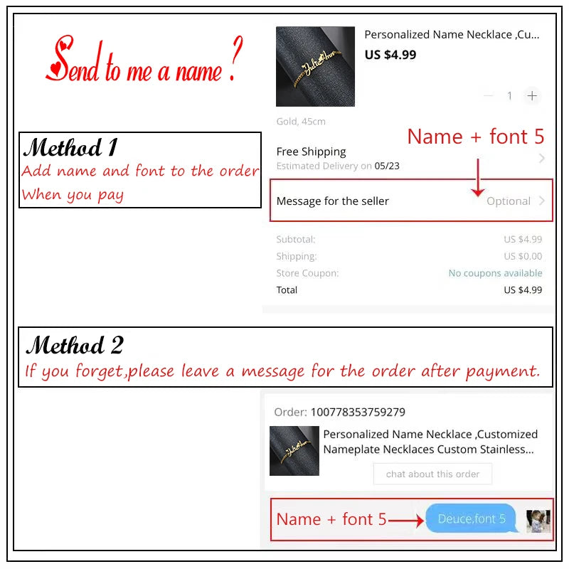 Personalisierte Namenskette aus Edelstahl – Damen-Halskette mit Wunschname