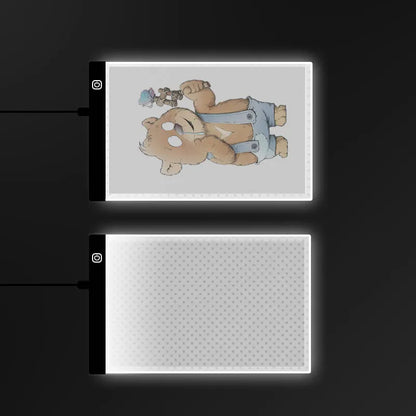 A4 LED Zeichenbrett für Kinder – Transparentes Leuchtpad mit 3 Helligkeitsstufen, nicht dimmbar