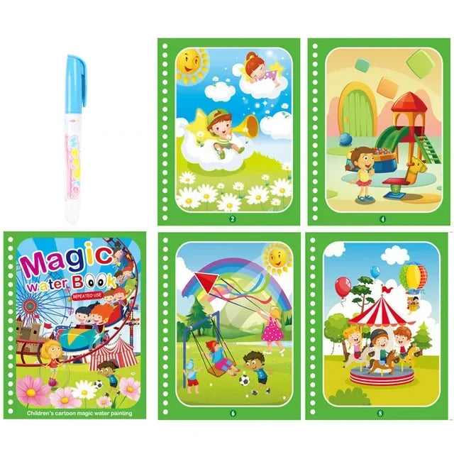 Magisches Wasser-Malbuch mit Stift – Lernspielzeug für Kinder ab 2 Jahren
