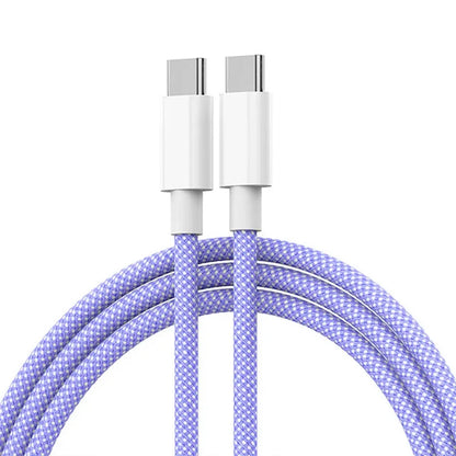 USB-C zu USB-C Nylon Kabel – 60W Schnellladekabel für iPhone 15, Samsung, Huawei & mehr