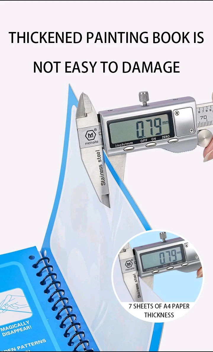 Magisches Wasser-Malbuch – Wiederverwendbares Montessori Malbuch für Kinder ohne Farbe