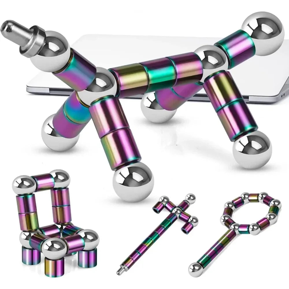 Magnetischer Fidget-Stift mit 13 Ringen – Deformationsstift gegen Stress & Langeweile, Kreativspielzeug & Geschenkidee