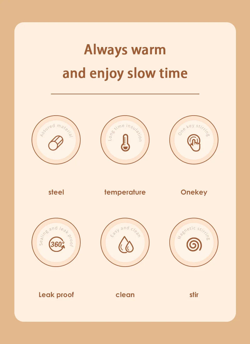 Automatischer Magnet-Rührbecher aus Edelstahl – selbstmischend, USB, 380 ml