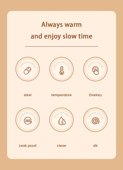 Automatischer Magnet-Rührbecher aus Edelstahl – selbstmischend, USB, 380 ml