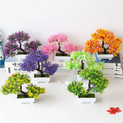 Künstliche Bonsai-Pflanze im Topf – 1 Stück – Kleine Kunstpflanze für Tisch, Garten & Wohnraumdeko
