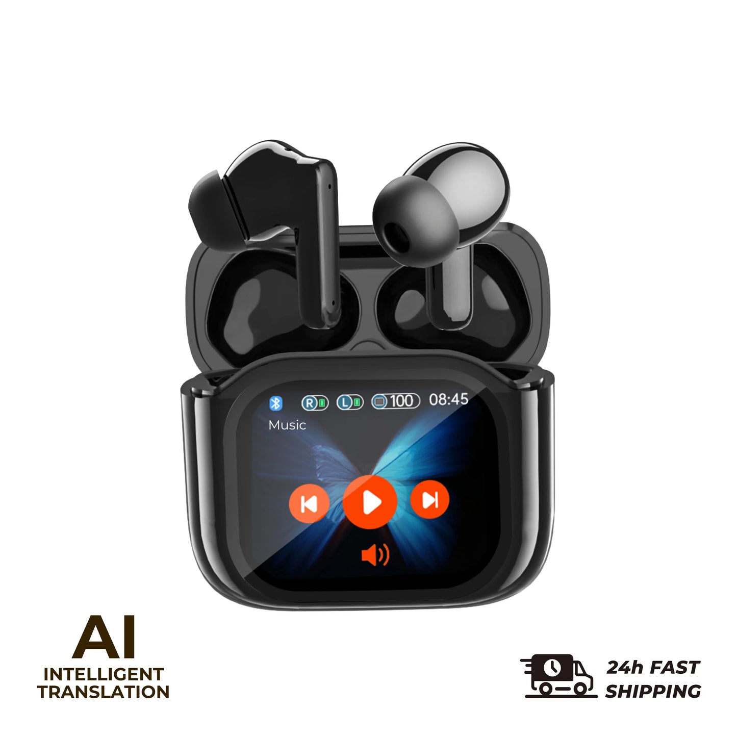 2er-Set Übersetzungs-Kopfhörer – Bluetooth 5.4 Earbuds mit Echtzeit-Übersetzung in 144 Sprachen – Noise Cancelling Headsets für Reisen & Business