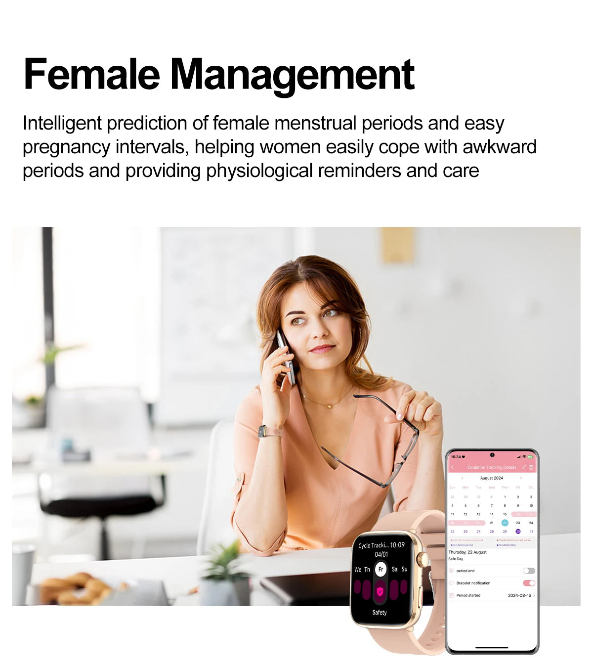 Xiaomi Smartwatch für Damen 2025 – Gesundheitsuhr mit Blutdruck, HRV, Sauerstoff & AI-Diagnose – AMOLED Touch – IP68 wasserdicht – NFC & Bluetooth