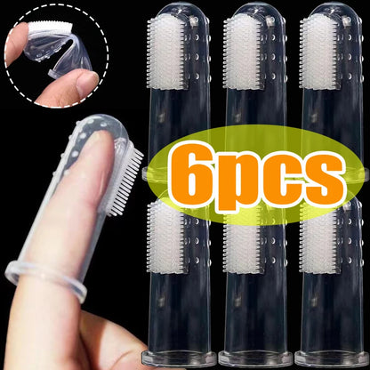 Silikon-Fingerzahnbürste für Haustiere – Zahnreinigung für Hunde & Katzen – gegen Zahnstein & Mundgeruch – 1/3/6 Stück