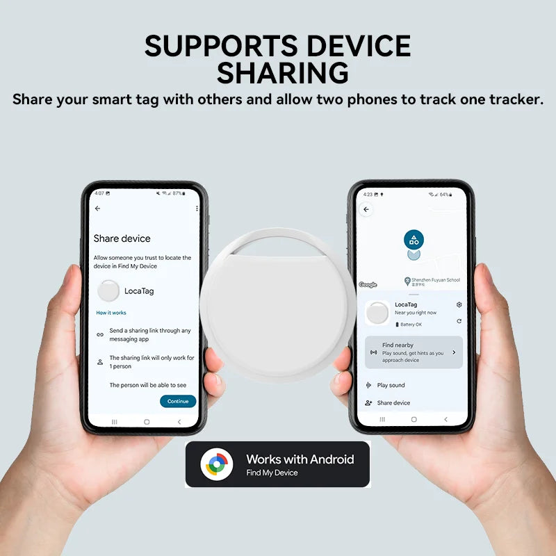 Bluetooth GPS Tracker für Android – Schlüssel- & Haustierfinder – kompatibel mit Google Find My App – Smart Tag mit langer Batterielaufzeit