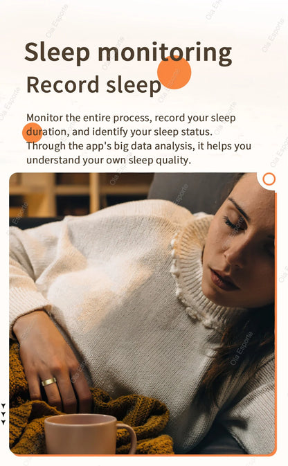 Smart Ring 2025 ohne Display – Fitness- & Gesundheitsring für Damen & Herren – Herzfrequenz, Schlaf, Blutsauerstoff – IP68 5ATM wasserdicht – für Android & iOS