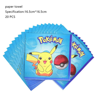 Pokemon Geburtstag Party Dekoration Neue Blitz Pikachu Ballon Für Kinder Event Liefert Einweg Geschirr Banner Hintergrund