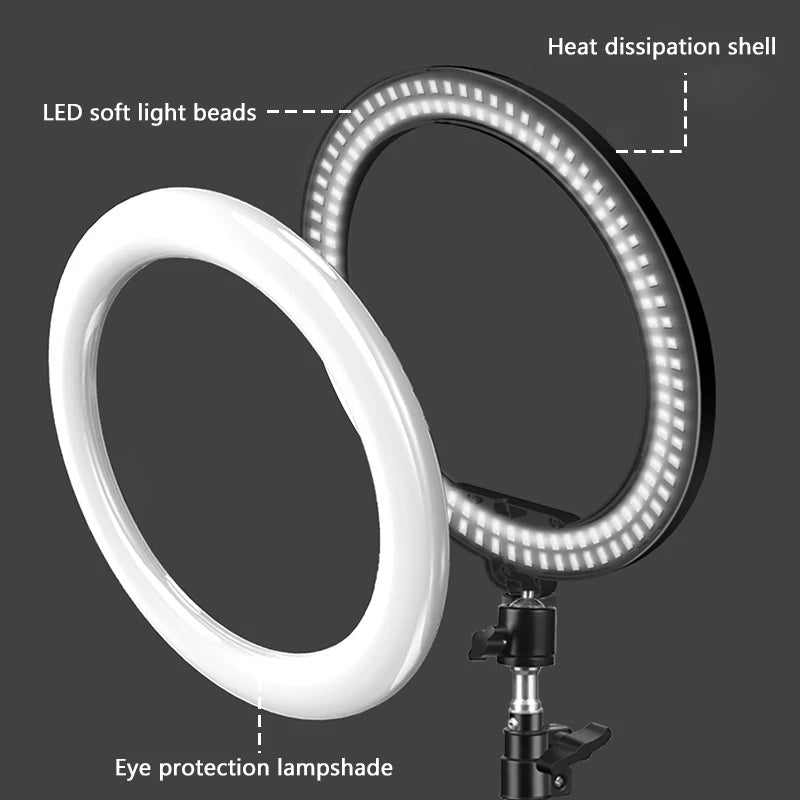 10" Selfie Ringlicht mit Stativ – LED-Ringleuchte für Video & Livestream