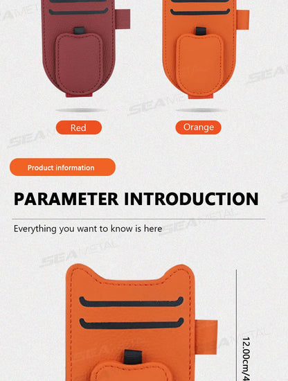 SEAMETAL Auto Sonnenblenden Brillenhalter – Magnetischer Clip aus Lederimitat, Brillen- & Kartenhalter