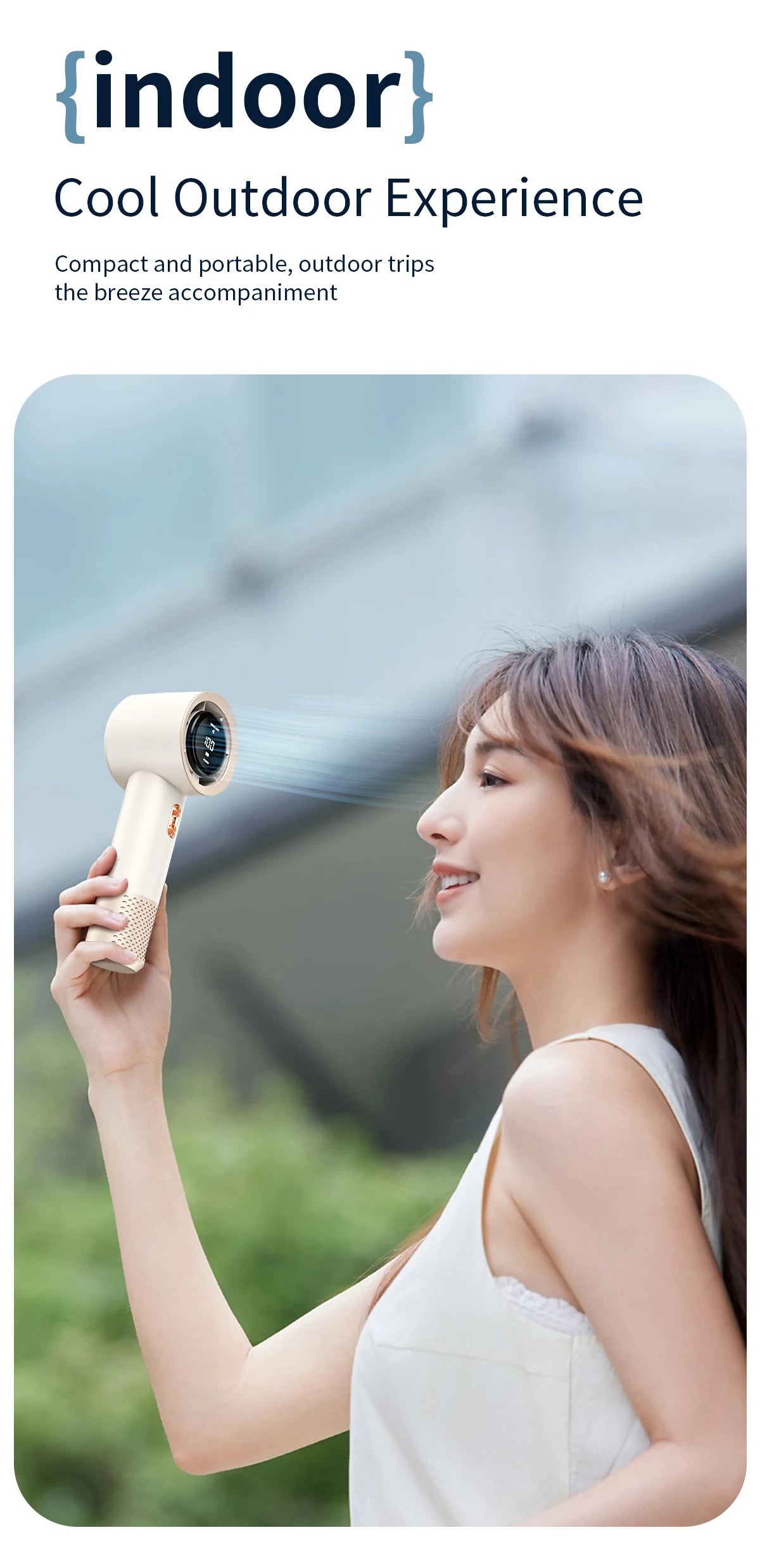 Seavidar Mini Handventilator – Tragbare USB-Klimaanlage mit 6 Lüftern & 199 Windstufen