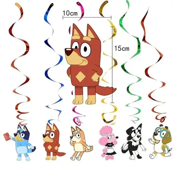 Bluey Ballons Blueies Cartoon Hund Ballon Bingoed Alles Gute zum Geburtstag Banner Geschirr Hintergrund Party Dekorationen Kind Kuchen Topper