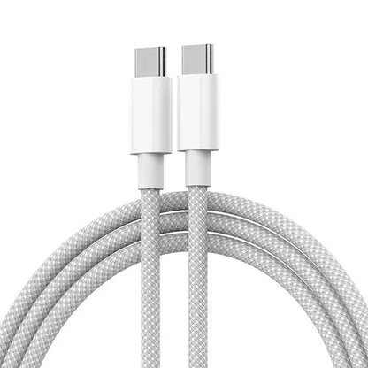 USB-C zu USB-C Nylon Kabel – 60W Schnellladekabel für iPhone 15, Samsung, Huawei & mehr